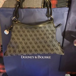 Dooney & Burke fabric satchel bag in semi warm condition